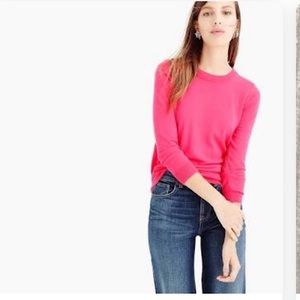 J crew bright pink merino wool sweater size: S, great condition. 3/4 sleeve